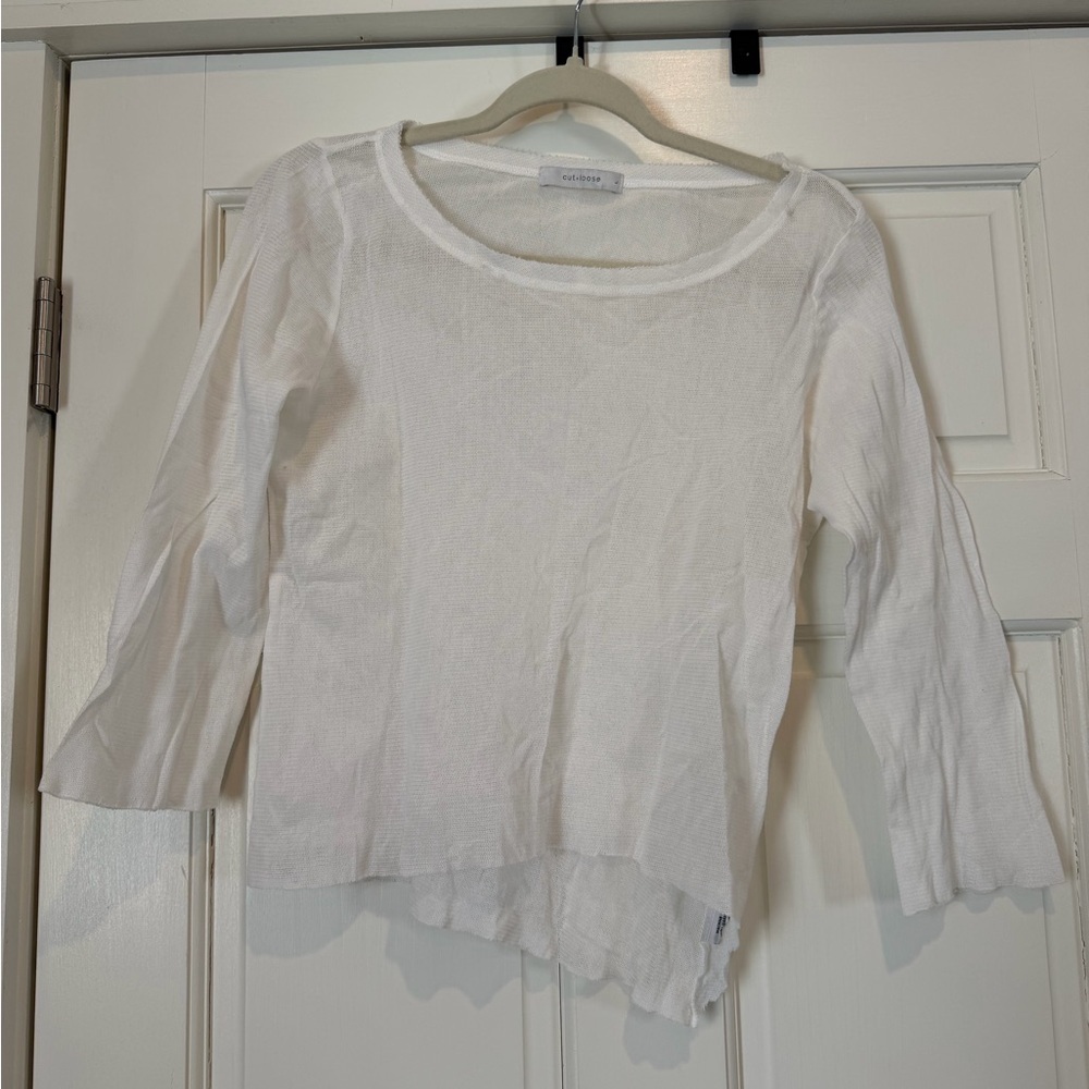 Cut Loose Ivory Sheer See Thru Top